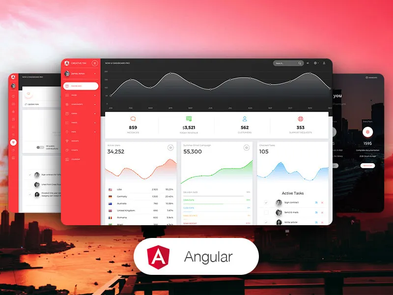 دانلود قالب داشبورد Now UI Dashboard PRO Angular