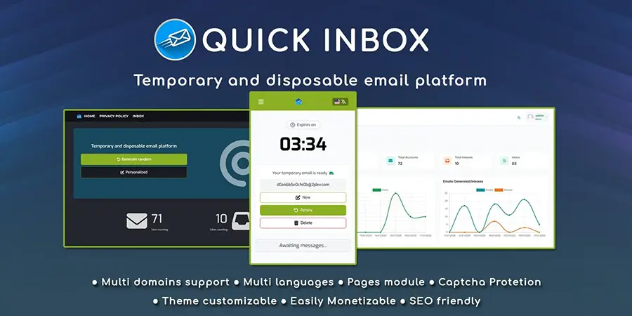 دانلود اسکریپت Quick Inbox سیستم ایمیل موقت