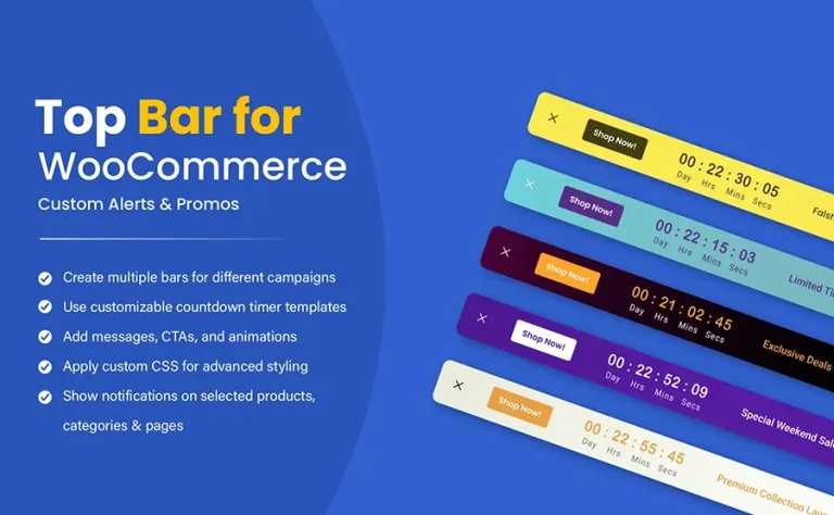 دانلود افزونه Top Bar نوار اعلان برای ووکامرس