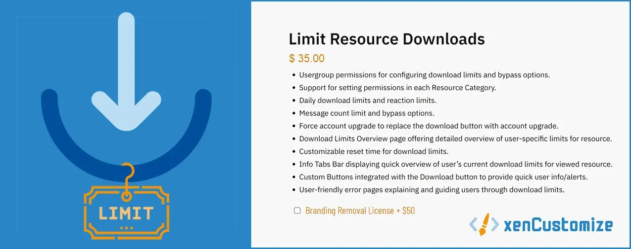 دانلود [XenCustomize] Limit Resource Downloads محدودیت دانلود زنفورو