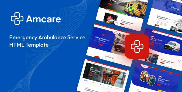 دانلود قالب اچ تی ام ال آمبولانس و اورژانس Amcare