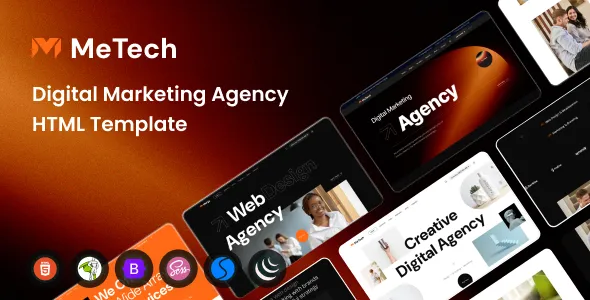 دانلود Metech قالب چندمنظوره HTML شرکتی