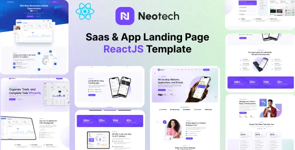 دانلود Niotech قالب لندینگ اپلیکیشن ری اکت جی اس