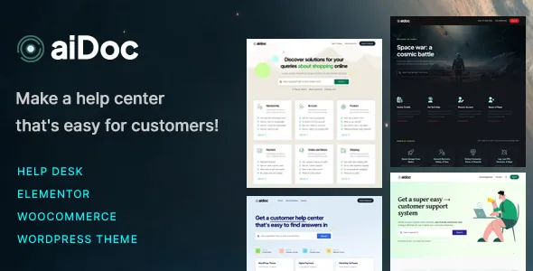 aidoc قالب پایگاه دانش و سایت راهنما برای وردپرس