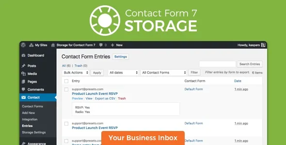 دانلود افزونه Storage for Contact Form CF7 ذخیره فرم تماس 7