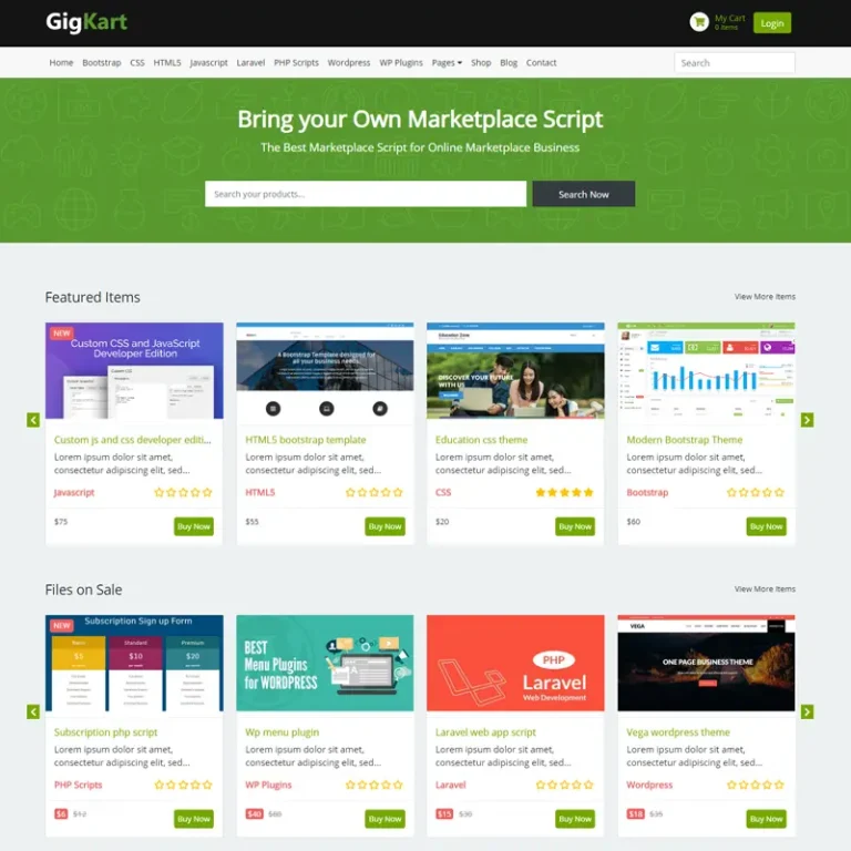 دانلود GigKart اسکریپت فروش محصولات دیجیتال