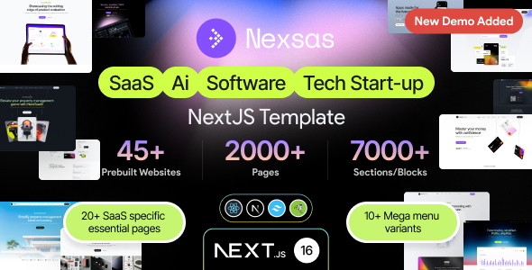 دانلود Nexsas قالب Next js استارتاپ